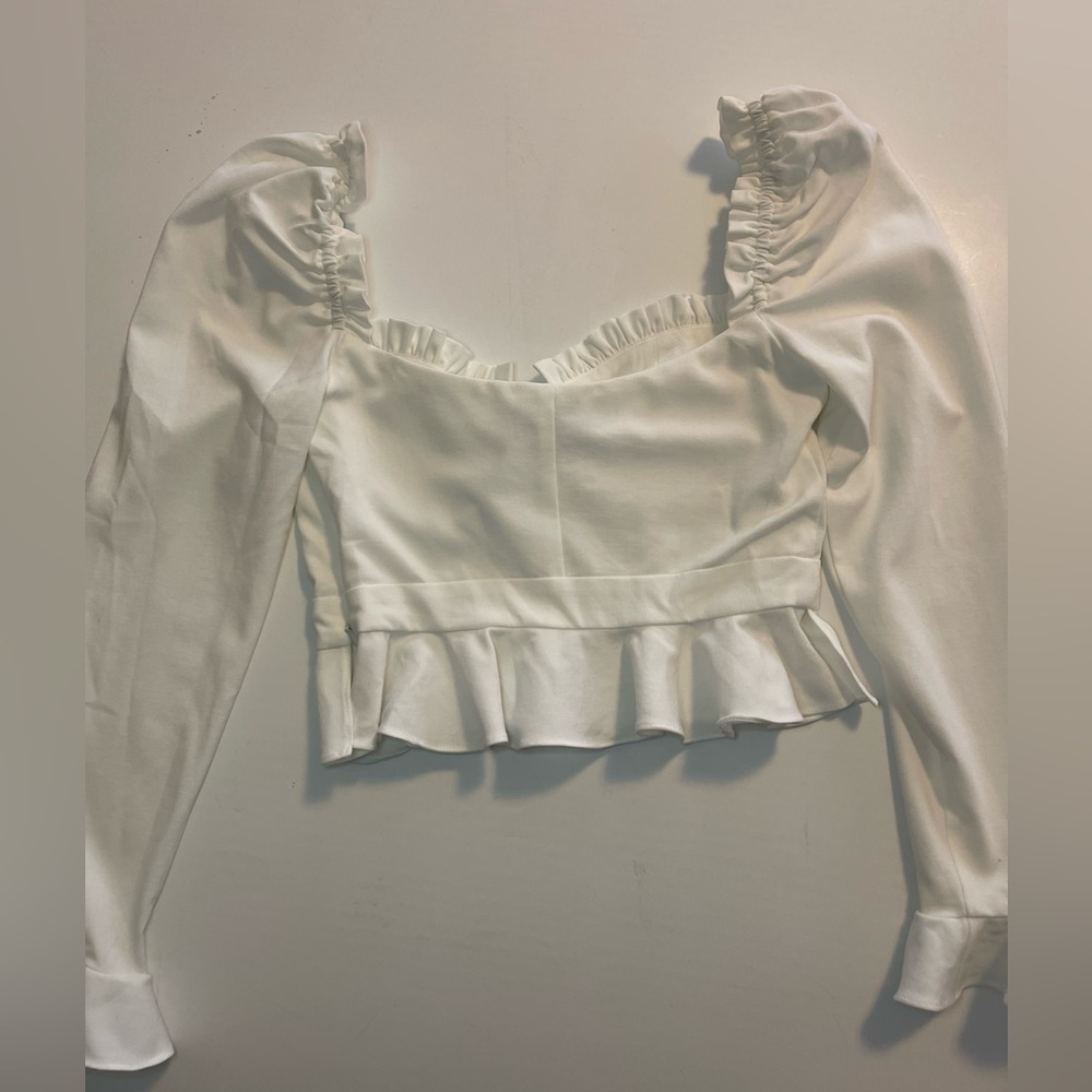 Majorelle Corie Top White Underwire Puff Sleeves Peplum XXS - Picture 13 of 15